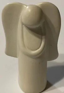 Angel Figurine Smooth White Stone Made In Kenya 2.5” Tall Unique - Picture 1 of 6