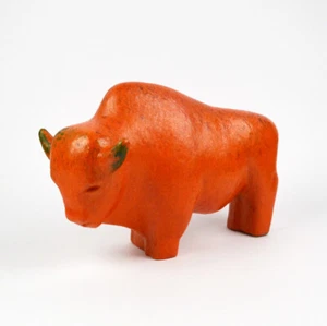 Kurt Tschörner & Otto Gerharz - ceramica Ruscha - toro - bisonte - figura - vintage - Foto 1 di 9