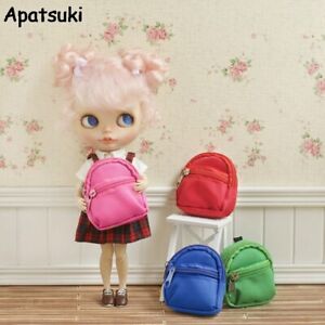 Fashion Bag Canvas Backpack For Blythe Doll Knapsack For 11.5in Dollhouse mini