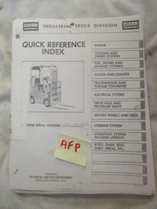 CLARK Forklift C20B C25BS Customer Copy PARTS MANUAL . READ Listing - Imagen 1 de 2