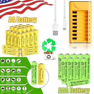 1.2v AA AAA Rechargeable Batteries 1.2V Battery for Garden Solar Light Lot - Picture 1 of 35
