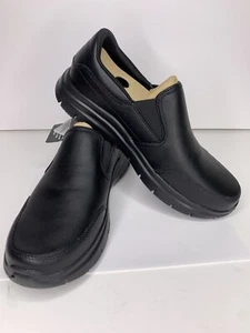 SKECHERS RelaxedFit Memory Foam Loafers #64611 Black Leather Men’s 8.5 - Picture 1 of 12