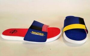 Nautica Competition Slides Sandals - Red / Blue - Men's Sz 11 - EXCELLENT COND