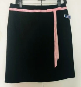 BRIGGS NEW YORK Skirt Sz 10💖New With Tags💖 Black/PINK RIBBON SKIRT💖 - Picture 1 of 11