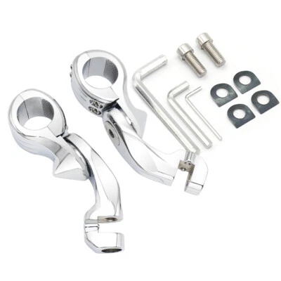 适用于 Harley Touring - 脚钉安装支架夹长角 1-1/4 英寸公路杆 — 第 1/4 张图片