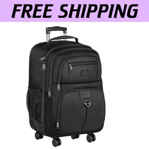 Multi-Directional Rolling Laptop Backpack - Perfect 18 Inch Work Travel Suitcase - Photo 1/11