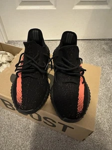 Adidas Yeezy 350 V2 Core Black Red Uk 11 - Picture 1 of 5