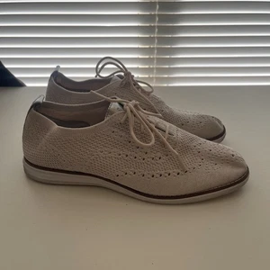 Cole Haan Zero Grand Womens 9.5B Beige Wingtip Oxford Comfort Shoes W11506 - Picture 1 of 9