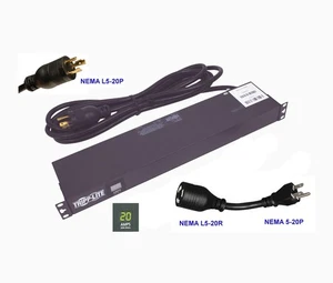 Tripp Lite 2.4kW Single-Phase PDU, 12 x 5-15/20R, L5-20P / 5-20P, 15 ft.1 U - Bild 1 von 3