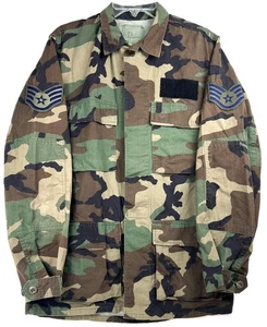 US Air Force Military BDU Woodland Camouflage Pattern Combat Coat Small/Long - Bild 1 von 6