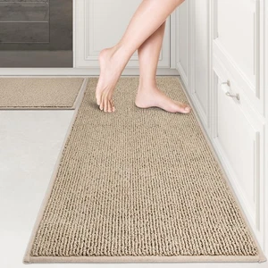 Machine Washable Kitchen Rug [2 PCS] (17" x 30"+ 17" x 48"), Non-Slip/Skid Ki... - Picture 1 of 7