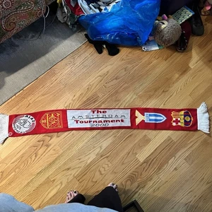 Amsterdam Tournament 2000 Scarf 56”X 6” Arsenal, SS Lazio, FC Barcelona, Ajax - Picture 1 of 6