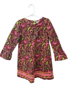 Hartstrings Girls Size 5 Floral Printed Corduroy Dress L/Sleeve Grosgrain - Picture 1 of 8