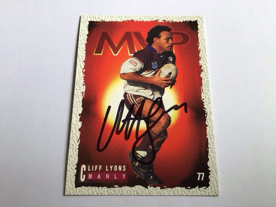 Cliff Lyons 1995 Dynamic Signed Manly Sea Eagles Nrl Trading Card NSW Australia - image 1 of 1