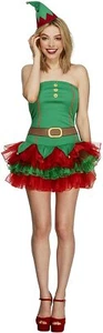 Fever Adult Women's Elf Costume, Tutu Dress and Hat, Christmas, Size M, 26222 - Picture 1 of 7