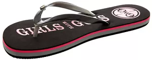 GWG Girls With Guns Woman's Flip Flops Black with Pink Graphics SIZE 7 - Picture 1 of 2