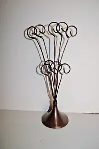 Vintage Metal Tree 9 Wire Photo Nite Cards Display Holder Made in India  10" - Picture 1 of 9