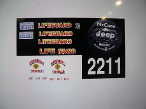 San Diego Fire Rescue LIFEGUARD Jeep Vehicle Decals 1:32 - Picture 1 of 1