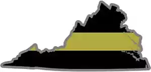4" Virginia VA State Thin GOLD Line Dispatcher Dispatch 911 9-1-1 Decal Sticker - Bild 1 von 1