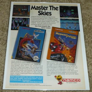 Namco Phelios & Burning Force 1990, anuncio/póster impreso vintage, Sega Genesis - Imagen 1 de 1