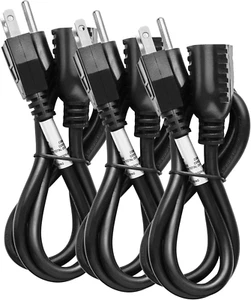 Extension Cord 3 Feet - 16 AWG SJTW Heavy Duty Power Cord - 3 Prong Cable 125 Vo - Picture 1 of 12