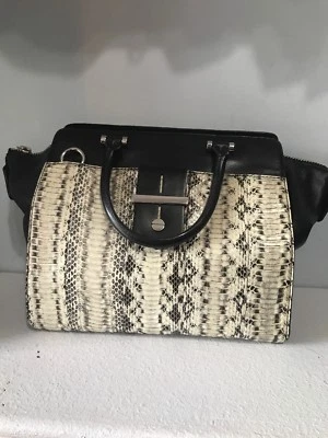 Bolso de Mano MILLY Makene Cuero Piel de Serpiente/Blanco y Negro Nuevo con Etiquetas Foto 1 de 4