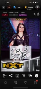DIGITAL Topps WWE Slam 2020 Nxt Collection Paige Black Signature 449cc - Picture 1 of 1