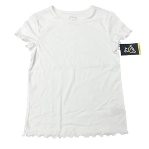 Art Class Girls Size XL 14 Short Sleeve Lettuce Edge T-Shirt White NWD - Picture 1 of 9