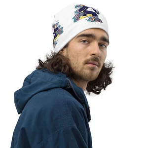 roller skate bear All-Over Print Beanie winter Double-layered - Picture 1 of 17