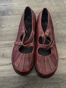 Dansko Mary Jane Schuhe Damen Gr. 39 weinrot burgund Boho Karriere Schnalle Distress - Bild 1 von 7