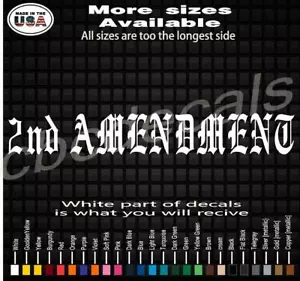 2nd amendment Decal Stickers GUN RIGHTS - Foto 1 di 2
