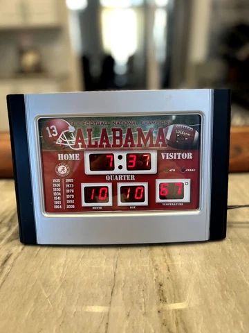 Vintage 2009 Rare Alabama 13 X Football National Champions Desk Clock Cover