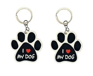 Love My Dog Keychain Key Chain Handmade Set of 2 - Picture 1 of 4