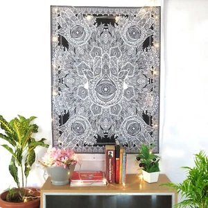 Wall Hanging Poster Tapestry Home Decor Boho Hamsa Hand Fatima Indian Tapestries - Picture 1 of 8