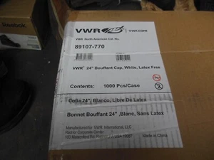 VWR 89107-770 24" White bouffant cap 1000/case - Picture 1 of 2