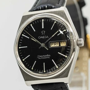 *NEAR MINT* Vintage OMEGA Seamaster Cal.1020 Automatic Black Dial Date 36mm Mens - Picture 1 of 16