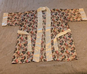 Victoria's Secret Gold Label Kimono Blumen Paisley Satin Morgenmantel Einheitsgröße über Knie - Bild 1 von 15