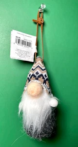 Place and Time Wichtel Ornament grau wollweiß Bart Strickmütze 5,5 Zoll neu - Bild 1 von 6