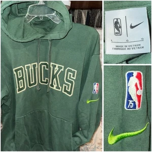 Sudadera con Capucha Nike Oficial 75 Aniversario Milwaukee Bucks Verde Hombres Talla L Verde NBA - Imagen 1 de 6