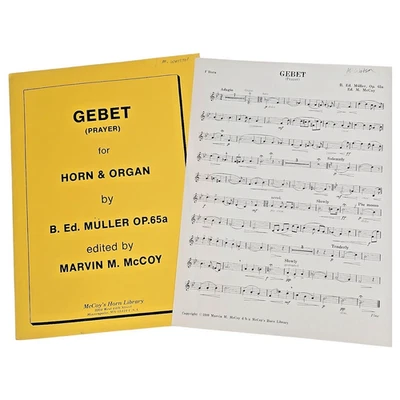 Gebet (Prayer) for French Horn & Organ Sheet Music B. Ed. Muller Op.65a 1989 - Image 1 of 4