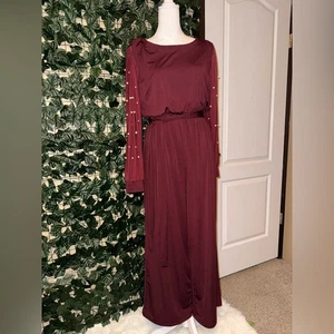 Cato Elegant Burgundy palazzo long sleeve - Picture 1 of 9