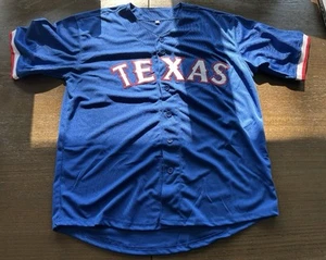 Texas Rangers Baseball L MLB Fast Ship New Adult Men HOF Large Home Jersey Blue - Picture 1 of 3