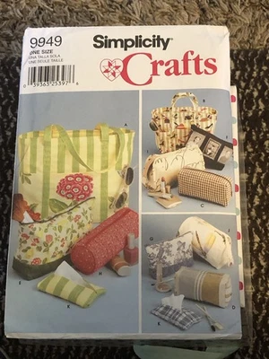 SIMPLICITY 9949 TOTE BAGS, BAGS, TISSUE COVER PATTERNS  - Image 1 of 2