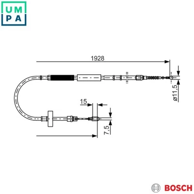 CABLE PULL PARKING BRAKE 1 987 477 922 FOR SEAT AUDI A4/S4/Convertible 2.0L 4cyl - Image 1 of 4