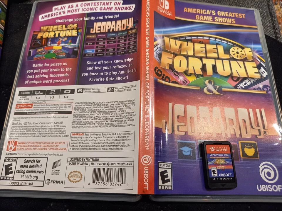 America’s Greatest Game Shows Nintendo Switch (Wheel Of Fortune/ Jeopardy) - Image 1 of 1