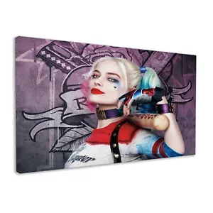 Arte de pared inspirado en películas con impresión en lienzo enmarcada Harley Quinn Escuadrón Suicida - Imagen 1 de 4