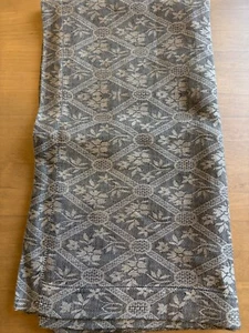 Made in Italy Linen Square Tablecloth by Tessitura Pardi Grey Geometric 45” - Picture 1 of 5