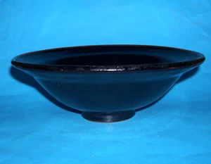 Studio Pottery - Attractive Single Footed Tenmoku Glaze Large Dish (M.Mark CP?) - Picture 1 of 3
