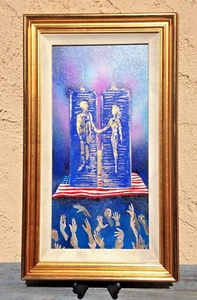 "LEST WE FORGET" 9/11 AMERICA MEMORIAL IONE CITRIN CONTEMPORARY ART PAINTING - Picture 1 of 12