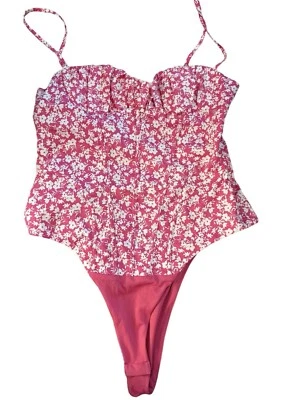Zara Talla Grande - Body Corsé Floral Rosa Caliente - Traje de Baño Una Pieza - Verano Foto 1 de 4